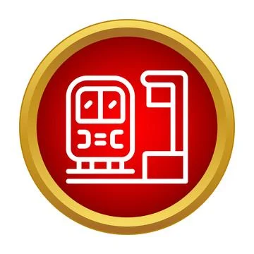 Subway train arriving at station simple icon Stock Illustration