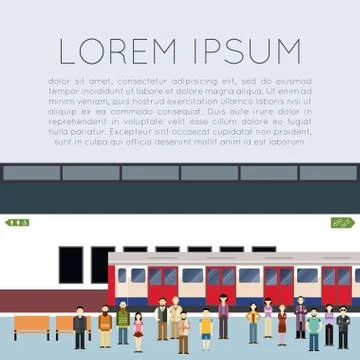 Subway train banner Stock Illustration