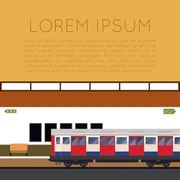 Subway train banner Illustrazione stock