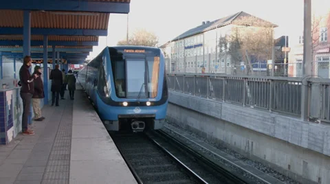 Subway train into bright light Stock Footage 33785988
