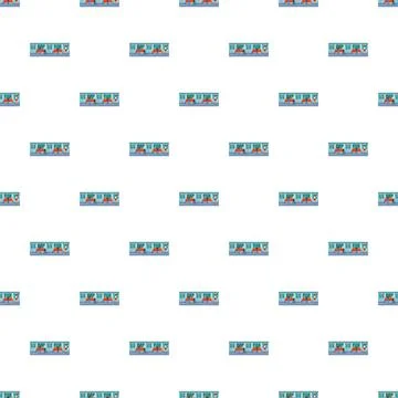 Subway train car interior seamless pattern background Stock-Illustration