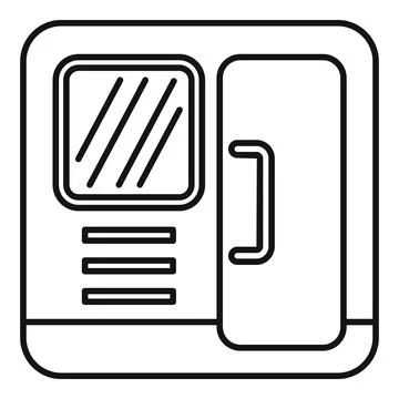 Subway train carriage door window icon illustration Stock Illustration