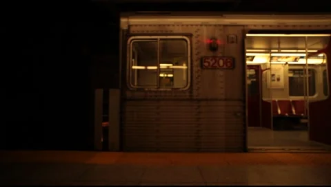 Subway train departs , Toronto, Canada Stock Footage 5504599