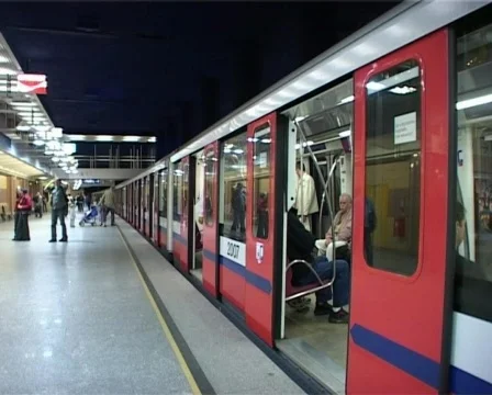 Subway train departure Stock Footage