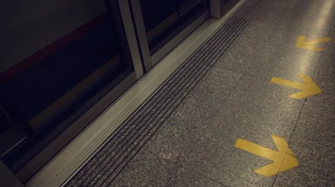 Subway train door open Stock Footage 60130208