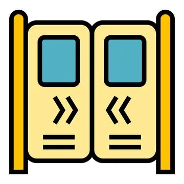 Subway train doors icon vector flat Stock Illustration