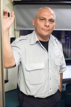  Subway train driver and operator Subway train driver and operator at the ... Stock Photos