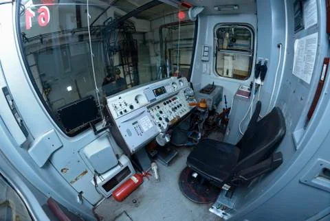 Subway train driver's cabin Stock Photos