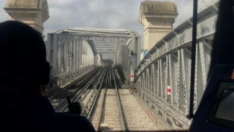 Subway train entering station. Paris, France, railway train Stock Footage 236902138