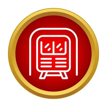 Subway train exiting tunnel outline icon design Stock-Illustration