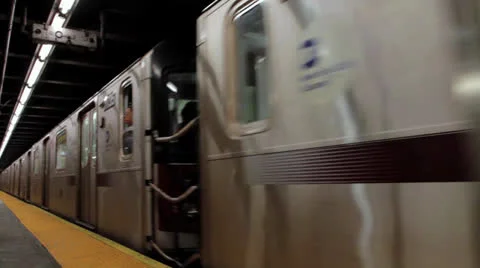 Subway Train Stock Footage 25504665