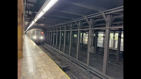 Subway train Franklin St NY Stock Footage 301605000
