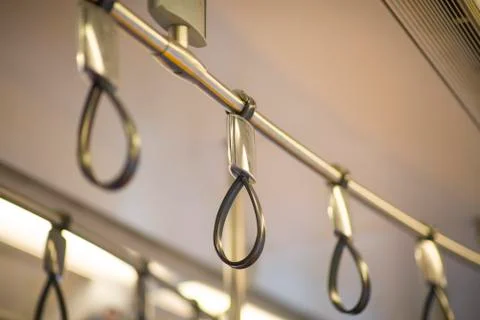 Subway train handle Stock Photos