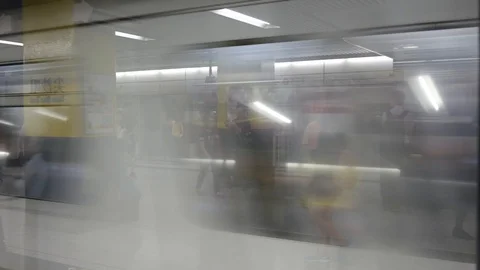 Subway train in Hong Kong 스톡 동영상 108580162