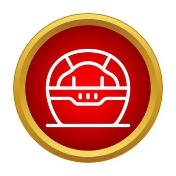Subway train icon in gold frame red button Stock Illustration
