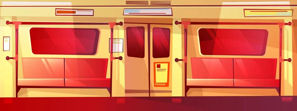 Subway train interior seamless vector illustration Stock Illustration