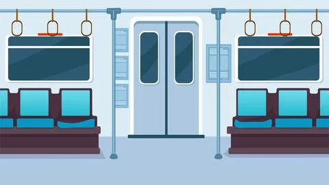 Subway train interior vector illustration. Illustration