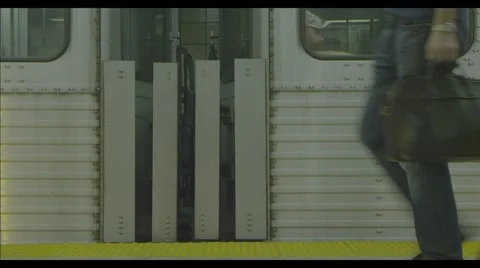 Subway Train Leaves Station 스톡 동영상 58298371