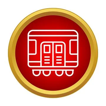 Subway train line icon in red circle Stock Illustration