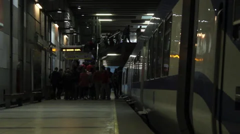 Subway Train Metro leaving Stock Footage 41308810