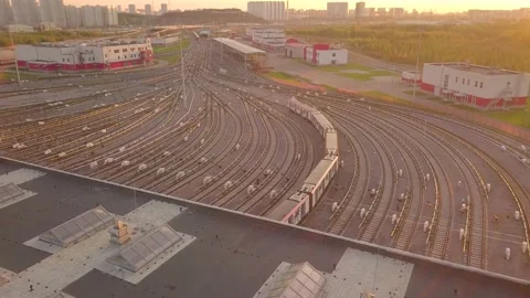 Subway train is moving to the depot 스톡 동영상 163294316