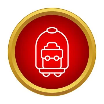 Subway train moving underground in a red circle icon イラスト素材