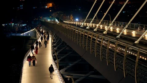 Subway Train at Night in Turkey Stock Footage 103511959