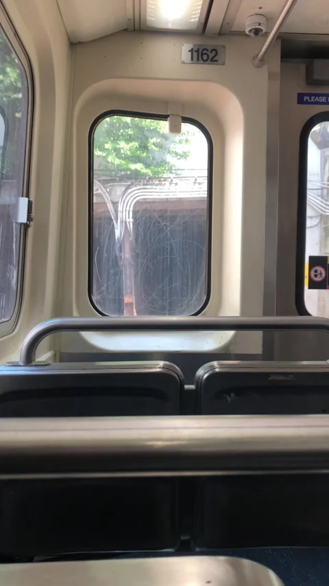 Subway train passing Stock Footage 244424318