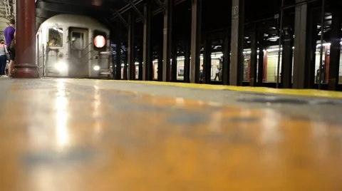 Subway Train passing from low angle Stock Footage 54645446