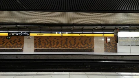 Subway train passing by no stop empty. 库存影片 93859782