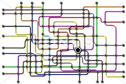 Subway Train People Connections 01 Stock Illustration
