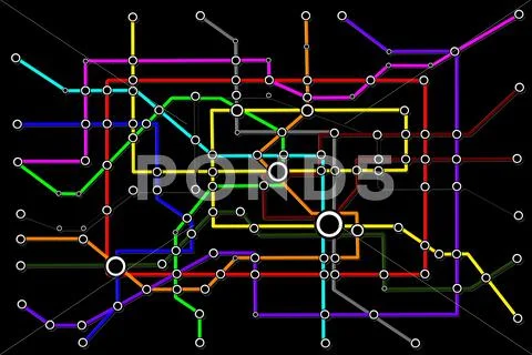 Subway Train People Connections 04 Stock Illustration