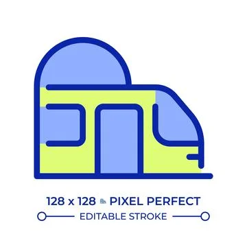 Subway train pixel perfect line color icon Stock-Illustration