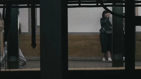 Subway Train Platform 33rd Street Station in New York City Stock Footage 309706999