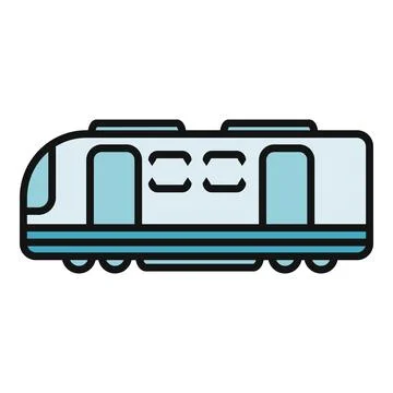 Subway train public transport network icon drawing Stock Illustration