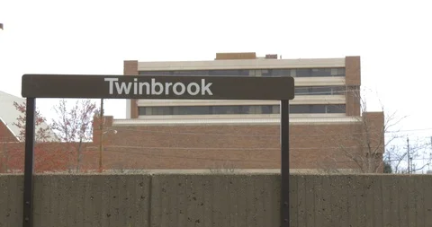 Subway Train Pulls into Stop in City Stock Footage 106208204