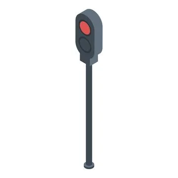 Subway train traffic lights icon, isometric style Ilustração Stock