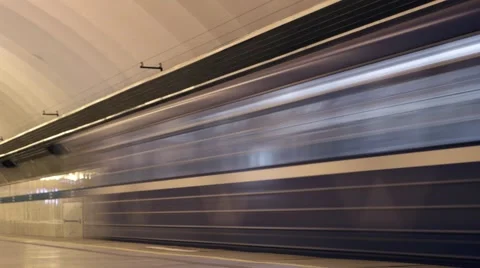 Subway train traffic time lapse Stock Footage
