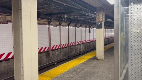 Subway Train at Underground Station Platform Stock Footage 344598341