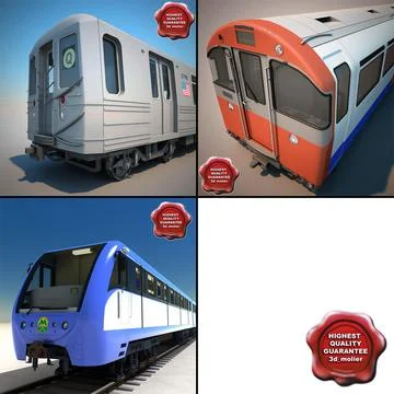 Subway Trains Collection 3D Model