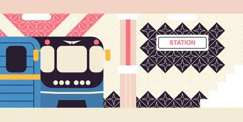 Subway Transport Station Train Stock Illustration