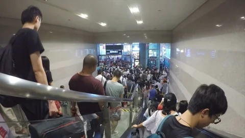 Subway transportation in Shanghai Stock Footage 80861573