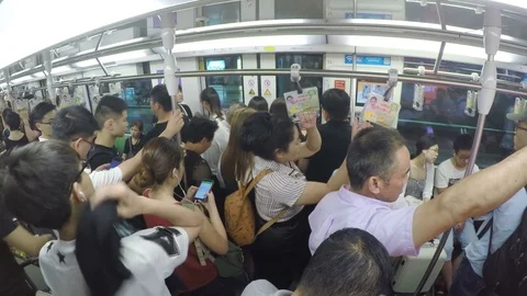Subway transportation in Shanghai Vídeo Stock 80864906