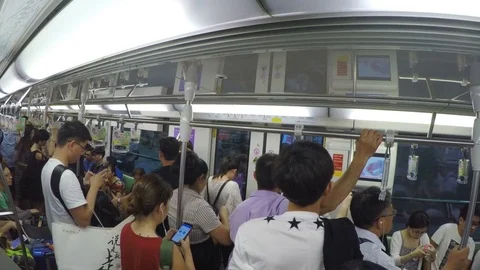 Subway transportation in Shanghai Stock Footage 80866915