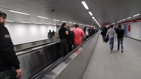 Subway tunnel with escalators Stock Footage 46224815