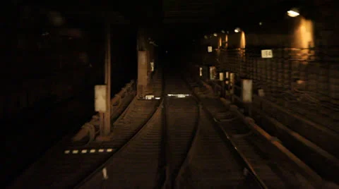 Subway tunnel Stock Footage 24985645