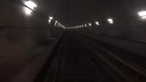 Subway tunnel Stock Footage 97820336