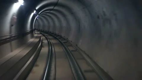 Subway tunnel speed Stock Footage 93943602