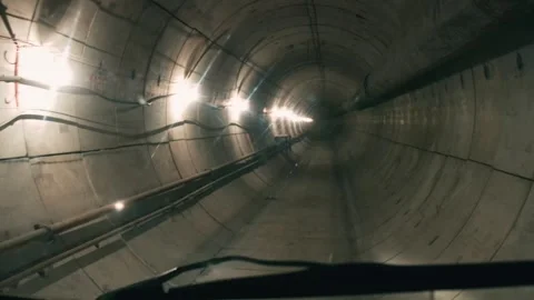 Subway tunnel under construction Stockbeeldmateriaal 314784026