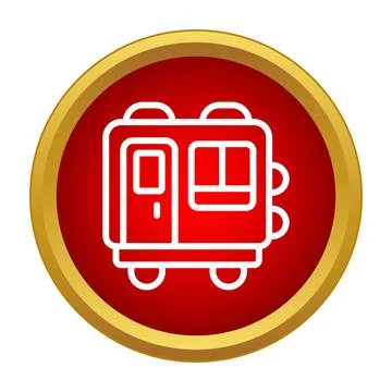 Subway wagon train icon in red circle イラスト素材